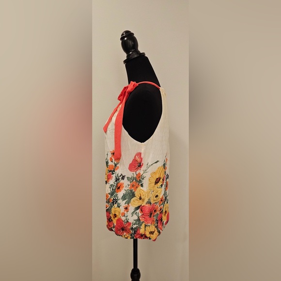 Wrapper Floral Print Tie-Shoulder Top, Size L - Picture 3 of 5